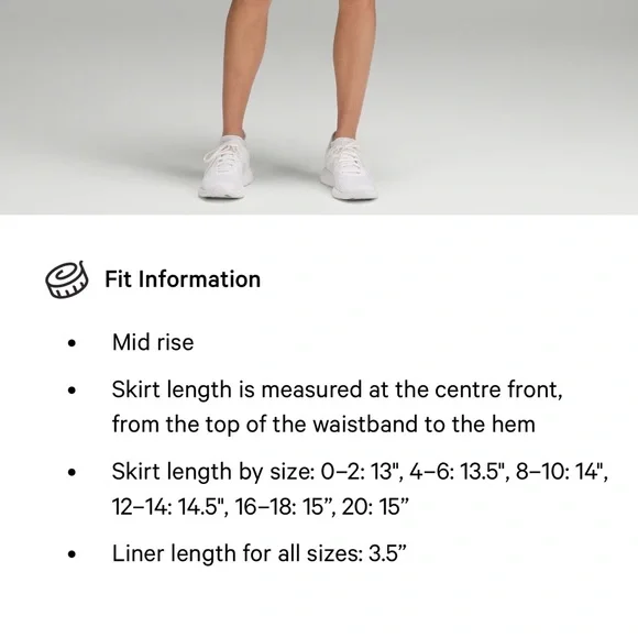 Lululemon Pace Rival Mid-Rise Skirt *Long size 12 - Picture 6 of 8